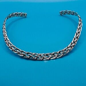 Vintage 925 Sterling Silver Cuff Collar Choker Necklace 44.9g